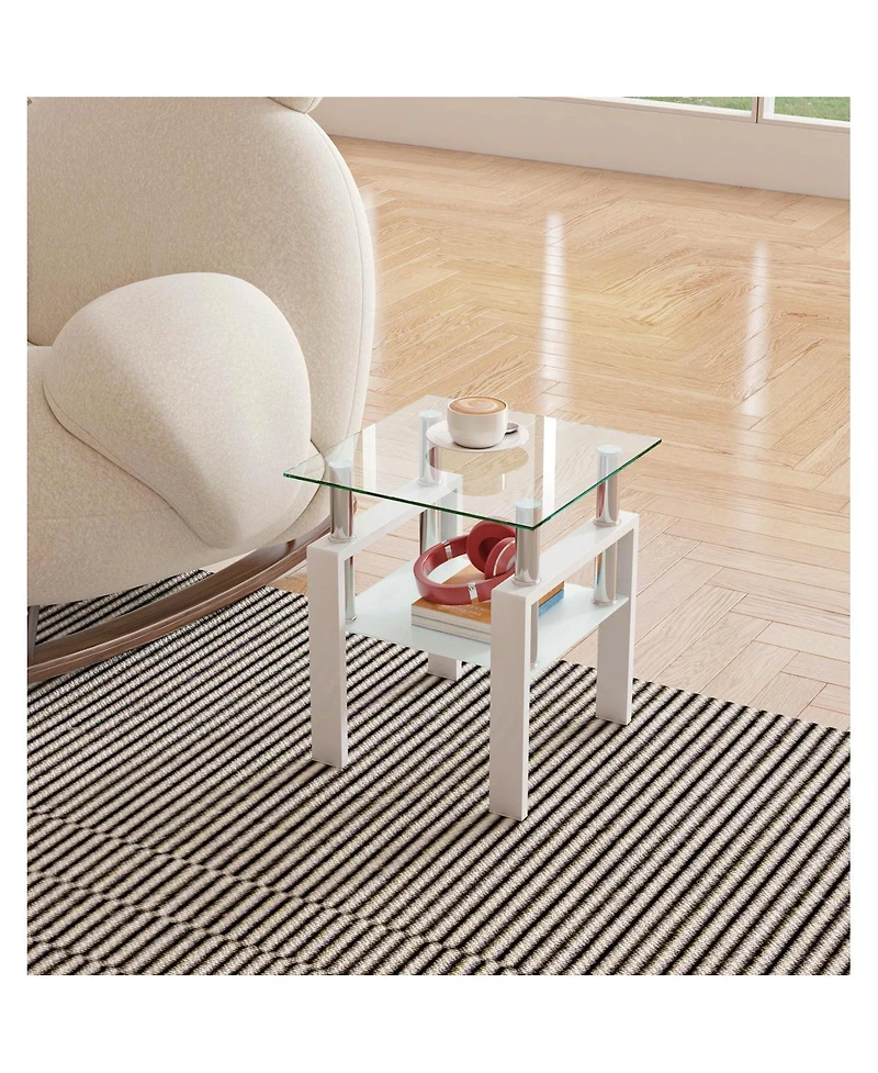 Streamdale Furniture Modern Tempered Glass Coffee Table