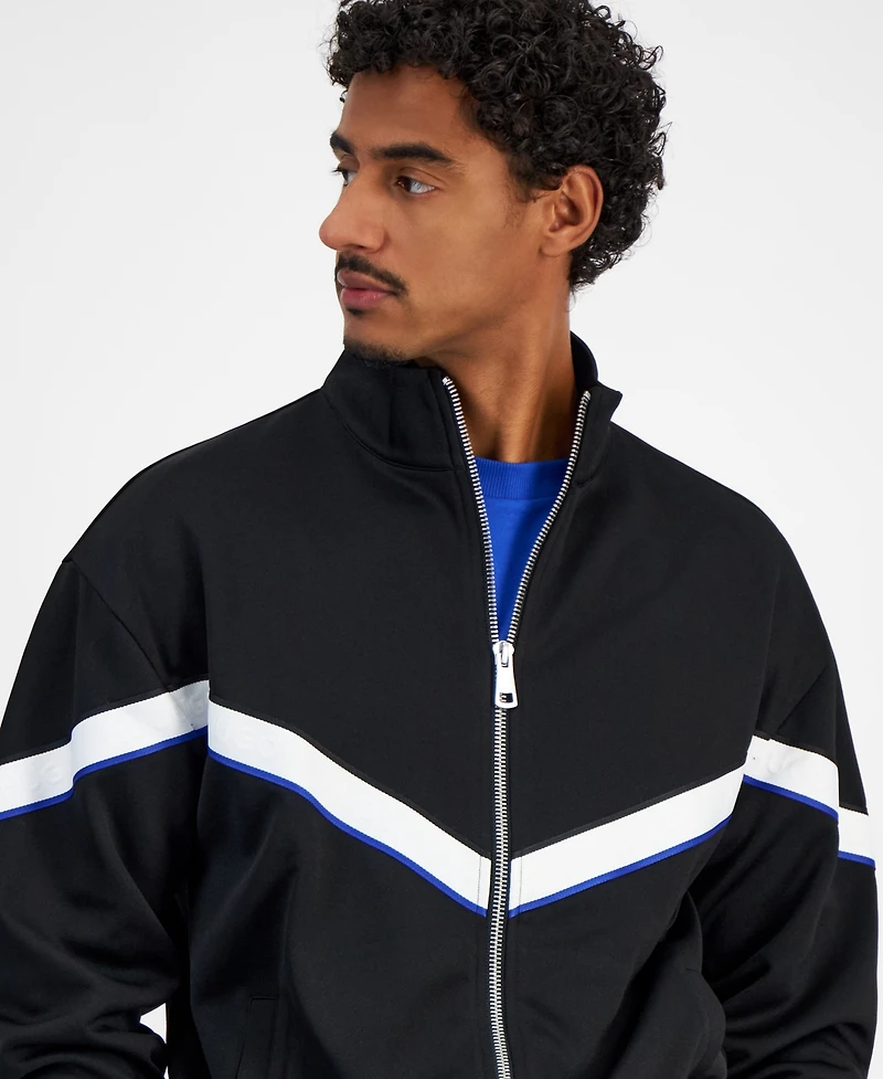 Hugo Boss Men's Napones Zip Front Chevron Stripe Track Jacket