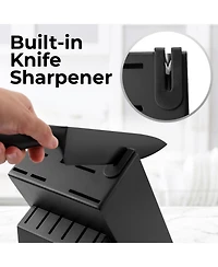 15 Piece Stainless Steel Knife Set with Block and Sharpener