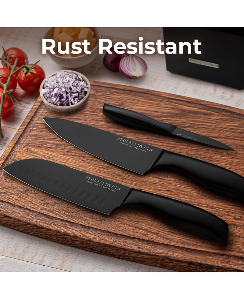 15 Piece Stainless Steel Knife Set with Block and Sharpener