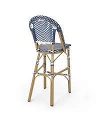 Streamdale Sleek Aluminum Bistro Barstools with Durable Poly Rattan Weave