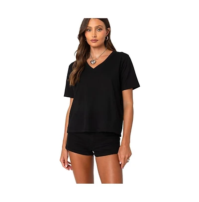Edikted Loose fit V neck T shirt