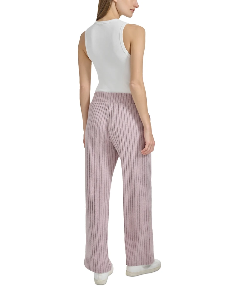 Marc New York Women's Ribbed Flared Pull-On Pants