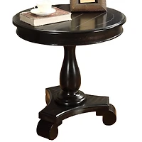 Streamdale Furniture Round Wood Pedestal Side Table, Black