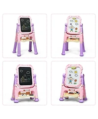 Skonyon Height Adjustable Kids Art Easel Magnetic Double-Sided Board