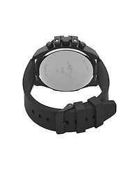 Ed Hardy Men's Matte Black Silicone Strap Analog Watch 53mm
