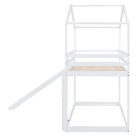 Streamdale Twin Over Twin Bunk Bed With Roof, Slide And Ladder