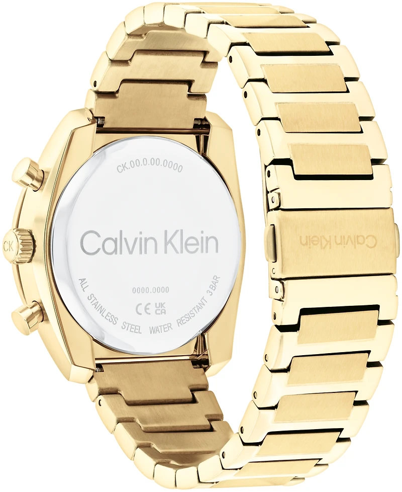 Calvin Klein Men's Flex Gold-Tone Stainless Steel Bracelet Watch 42mm