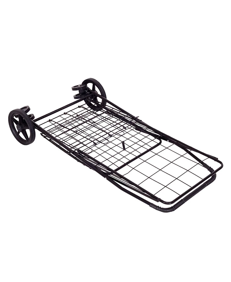 Folding Shopping Cart Jumbo Basket Grocery Laundry Travel w/ Swivel Wheels