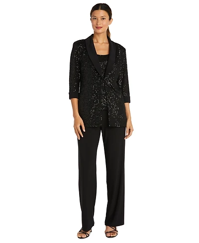 R & M Richards Women's Sequined Jacket, Top Pants