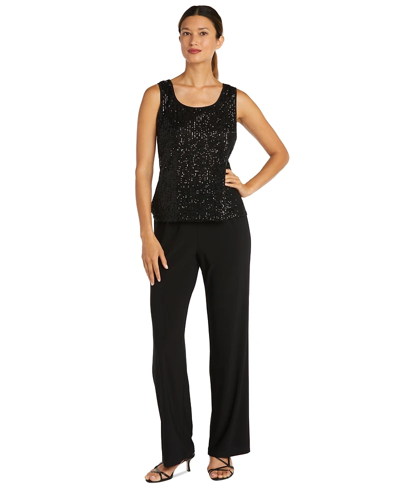 R & M Richards Women's Sequined Jacket, Top Pants