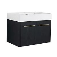 Modern Bathroom Vanity Unique Resin Sink, Soft Close Hinges, Durable Plywood