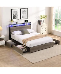 Streamdale Queen bed frame with charging headboard