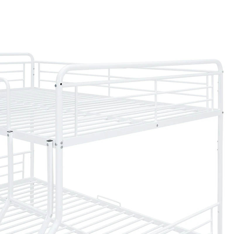 Streamdale Full Xl Over Queen Metal Bunk Bed with 2 Drawers, Black