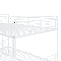 Streamdale Full Xl Over Queen Metal Bunk Bed with 2 Drawers, Black