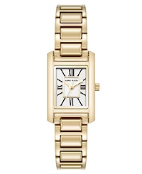 Anne Klein Women's Quartz Classic Rectangular Roman Numeral Gold-Tone Alloy Metal Watch, 20mm