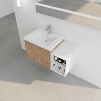 Simplie Fun Wall-Mounted Vanity with Soft-Close Doors and Storage Shelves