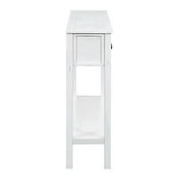 Simplie Fun Antique White Console Table with Drawers and Shelf, 60" Long