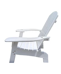 Streamdale Furniture Outdoor Or Indoor Wood Adirondack Chair With An Hole To Hold Umbrella On The Arm, White