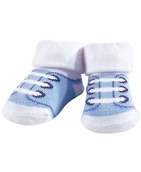 Hudson Baby Boys Soft Cotton Bib and Sock Pair