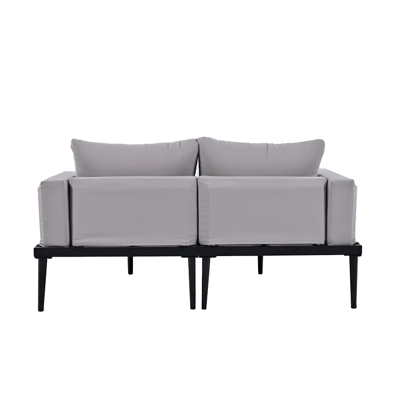 Streamdale Modern Outdoor Daybed with Wood Topped Side Spaces