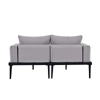 Streamdale Modern Outdoor Daybed with Wood Topped Side Spaces