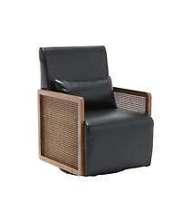 Mondawe Rose Red Upholstered Accent Chair with One Pillow Linen for Living Room