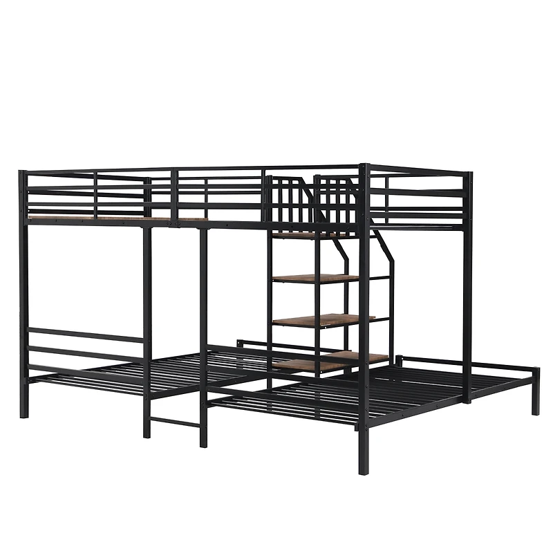 Streamdale Triple Bunk Bed w/ Staircase & Storage