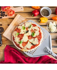 The Kitchen Chef Tkc Perforated Pizza Peel 12 Inch Aluminum Pizza Paddle - Lightweight Pizza Turning Peel Spatula