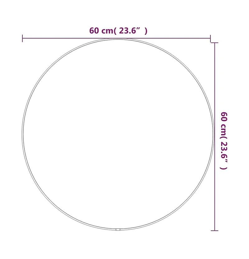 vidaXL Wall Mirror Gold 23.6" Round