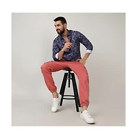 Campus Sutra Men's Navy Blue Paisley Shirt