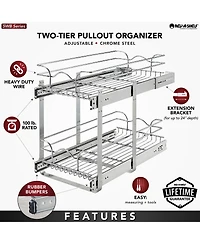Rev-a-Shelf Kitchen Cabinet Pull Out Shelf Organizer, 12 x 22 In, 5WB2-1222CR-1
