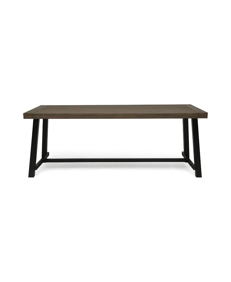 Simplie Fun Modern Industrial Acacia Wood Outdoor Dining Table Weather-Resistant