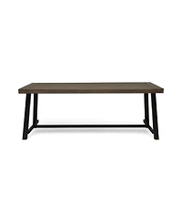 Simplie Fun Modern Industrial Acacia Wood Outdoor Dining Table Weather-Resistant