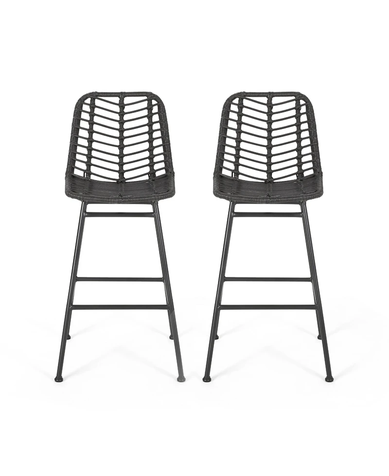 Streamdale Exclusive Wicker Barstools for Chic Outdoor Ambiance (Set of 2)