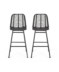 Streamdale Exclusive Wicker Barstools for Chic Outdoor Ambiance (Set of 2)