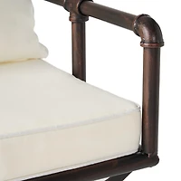 Streamdale Northrup Pipe Outdoor Swivel Barstool with Water-Resistant Cushions