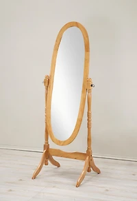 Streamdale Traditional Queen Anna Style Wood Floor Cheval Mirror, Oak Finish