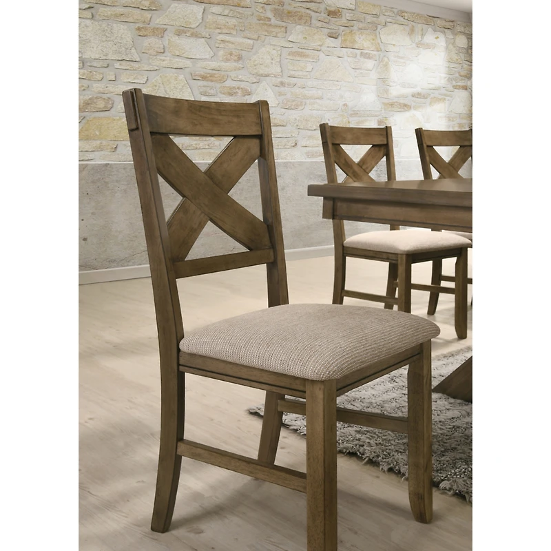 Streamdale Wood Fabric Upholstered Dining Chair Set of 2