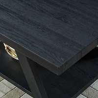 Streamdale Furniture Replicated Wood Shelf Coffee Table in Black Finish
