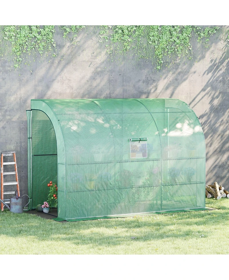 Walk-In Greenhouse with Galvanized Frame, Shelves, and Uv Resistant Cover