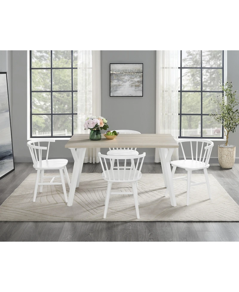 Streamdale Alwynn 5-Piece Dining Set Stylish Table & Windsor Chairs