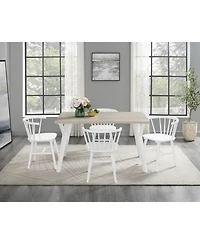Streamdale Alwynn 5-Piece Dining Set Stylish Table & Windsor Chairs