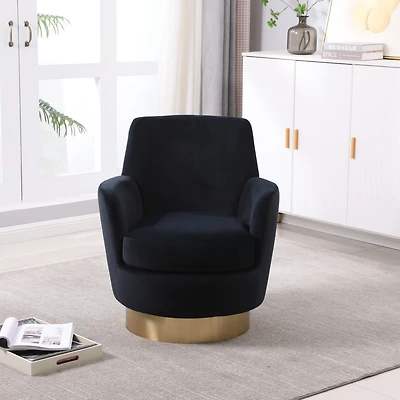 Simplie Fun Plush Velvet Swivel Accent Chair, 360° Adjustable, for Living Room, Bedroom