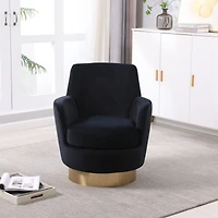 Simplie Fun Plush Velvet Swivel Accent Chair, 360° Adjustable, for Living Room, Bedroom