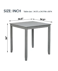 Elegant Solid Wood Counter Height Dining Table with Spacious Surface, Table Only