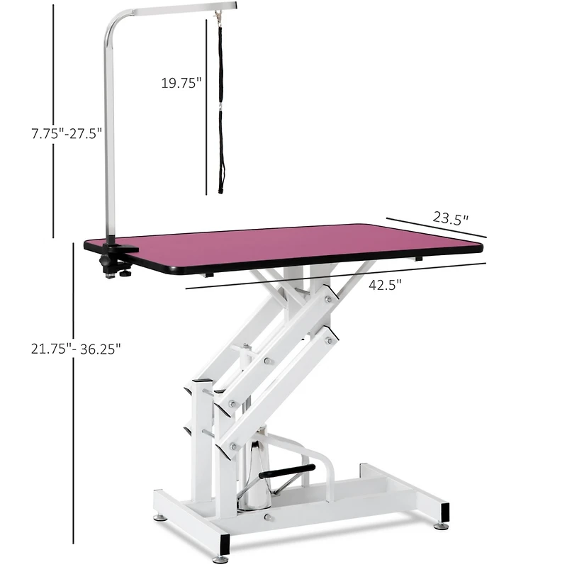 Streamdale 42.5INCH Hydraulic Pet Grooming Table Pink Color