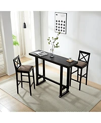 Streamdale Sturdy Rubber Wood Bar Chair Set for Enhanced Comfort (2Pcs)