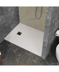 32"x48" White Abs & Acrylic Shower Base Combo