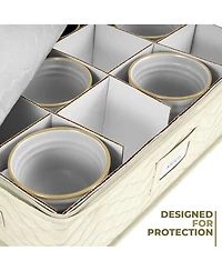 Sorbus Quilted Coffee Mug Storage Case - Features label windows, handles